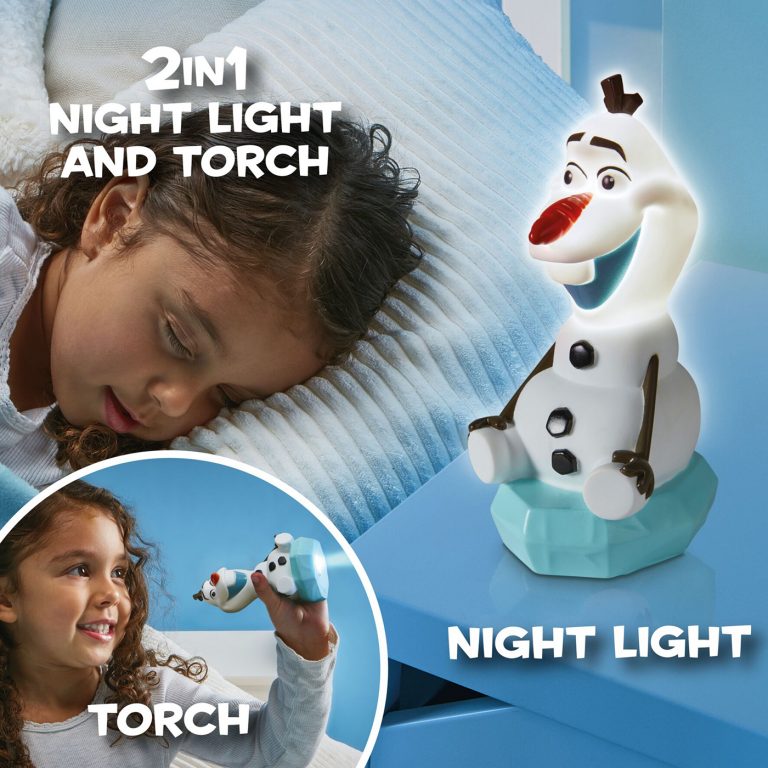 Frozen Olaf GoGlow Night Light and Torch LED Disney Kids Bedtime Auto Off Timer 