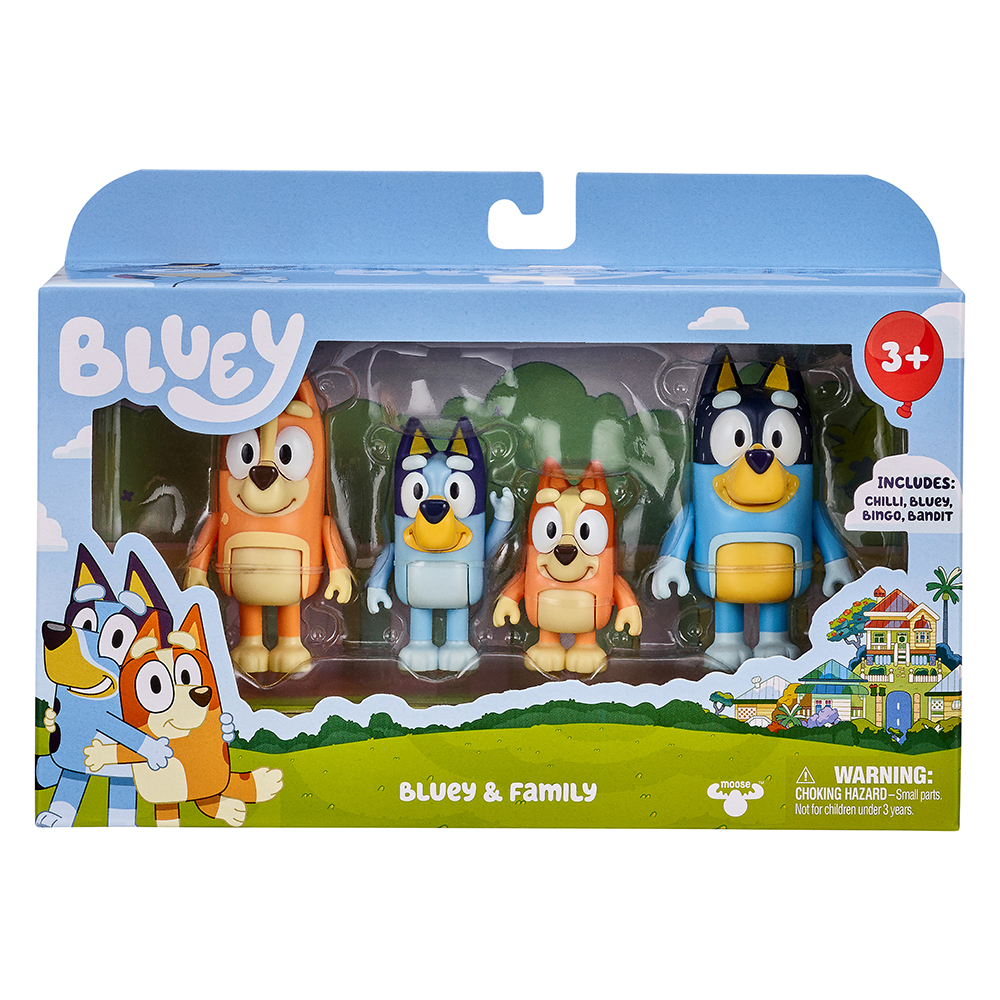 Bluey Pass the Parcel 4 Pack Figurines - Moose Toys