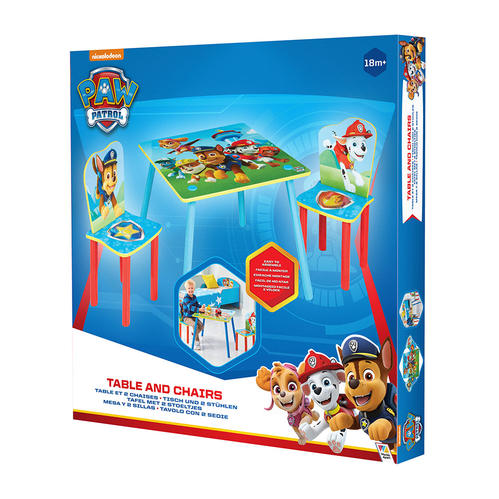 paw patrol kids table and 2 chairs set  moose toys