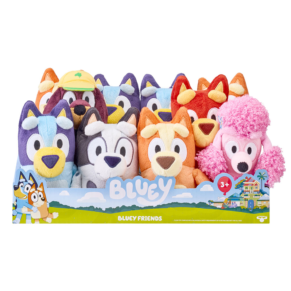 New 8" Bluey Plush Honey the Dog with Glasses Moose Toys Soft Stuffed Animal 