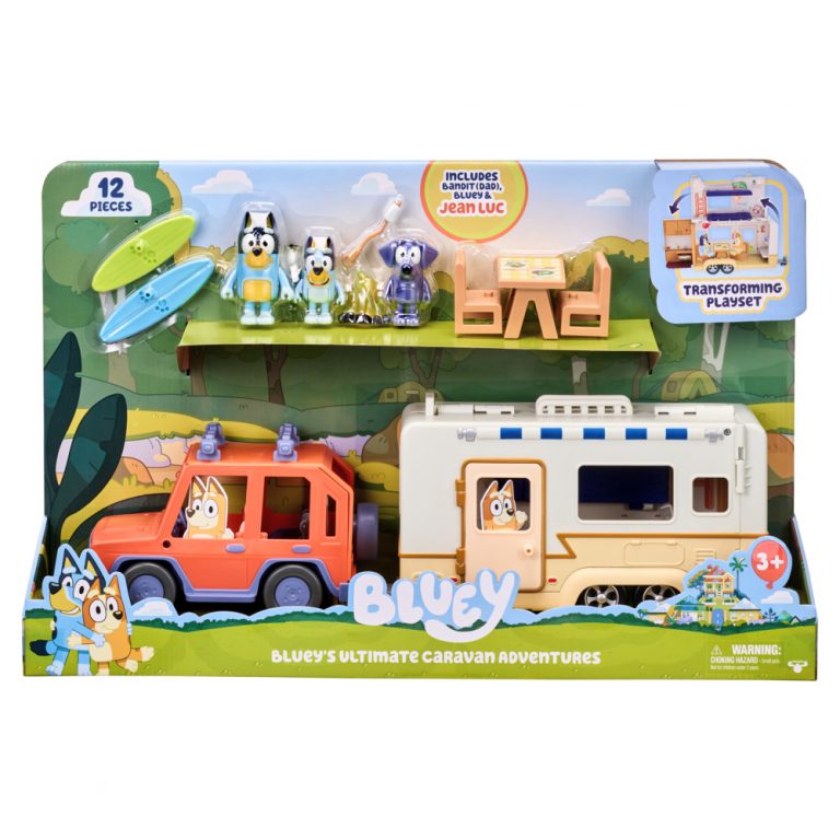 Bluey Set de jeu Caravane et 4×4 de la famille Heeler - Moose Toys